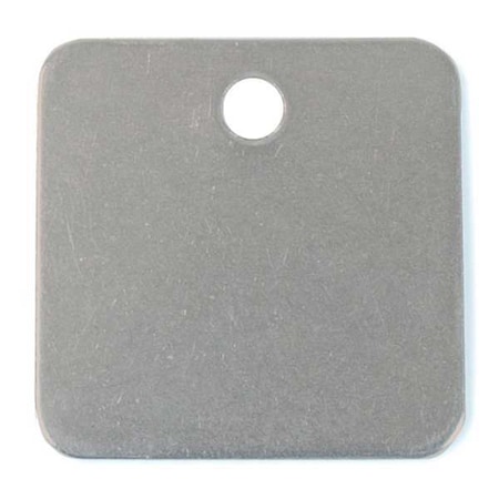 Blank Tag, Stainless Steel, 1 in H x 1 in W, Silver, Square, 25 PK MPN:43134