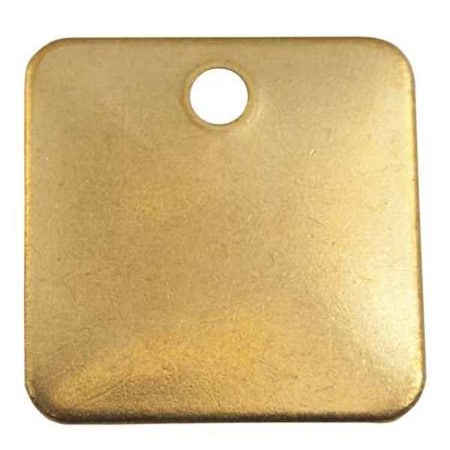 Blank Tag, Brass, 1 1/2 in H x 1 1/2 in W, Brass, Square, 25 PK MPN:43653