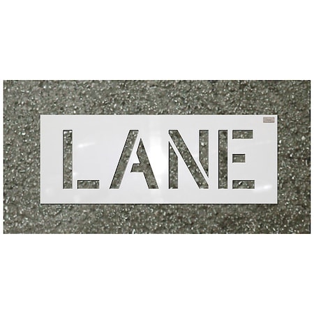 Stencil, Fire Lane, 12 in Character Height, Highway Gothic Font, Polyethylene, White, 1 Pieces MPN:70031