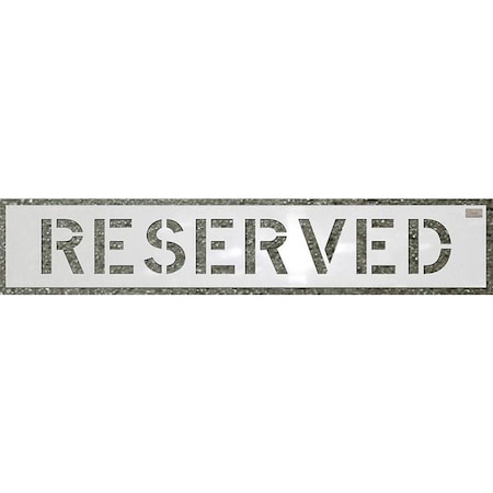 Stencil, Reserved, 12 in Character Height, Highway Gothic Font, Polyethylene, White, 1 Pieces MPN:70041