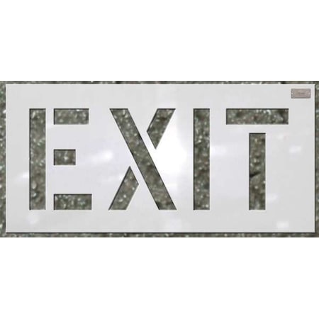 Stencil, Exit, 24 in Character Height, Highway Gothic Font, Polyethylene, White, 1 Pieces MPN:70093