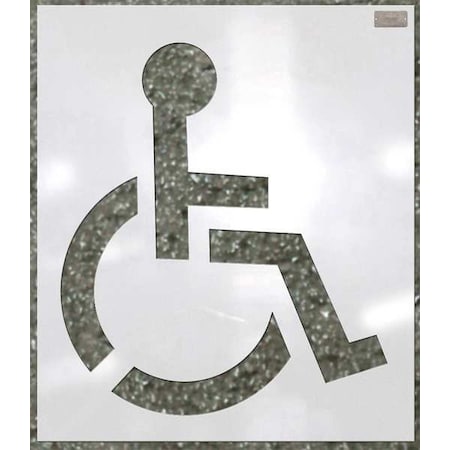Stencil, Symbol, Handicap Symbol, 39 in Character Height, Not Applicable Font, Polyethylene, White MPN:70343