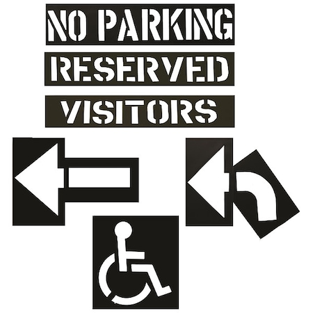 6 Piece Parking Lot Stencil Kit MPN:12460