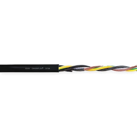 Motor Cable, 12 AWG, 4 C, Black, PVC, 1, 000 V, 100 ft MPN:CF30-40-04-100