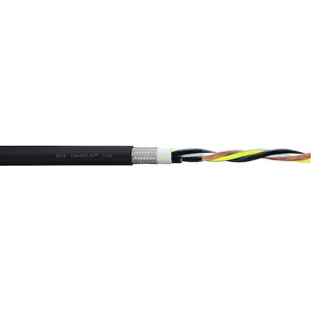 Motor Cable, 8 AWG, 4 C, Black, TPR, 1, 000 V, Order by the Foot MPN:CF35-100-04-1