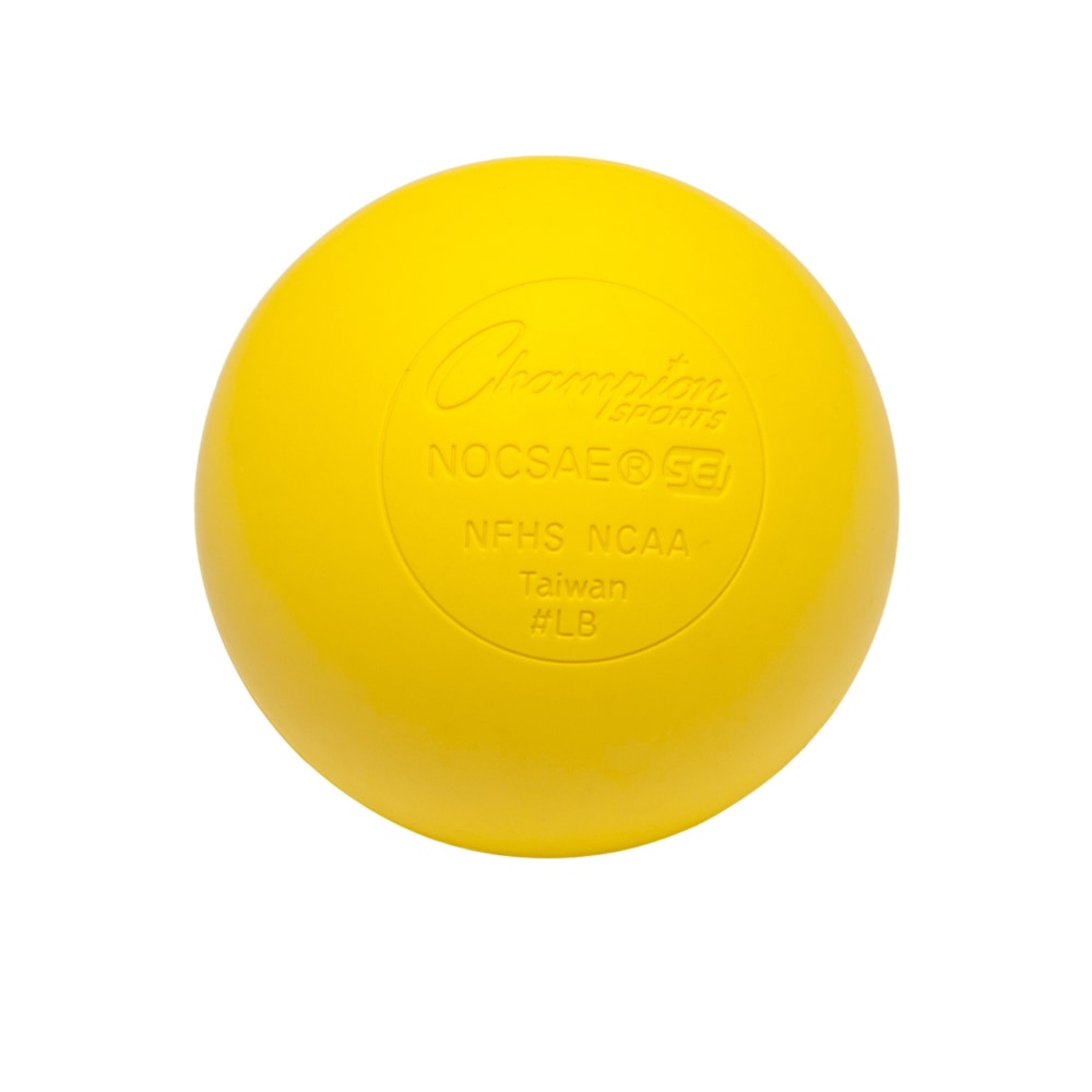 Champion Sports Official Size Lacrosse Balls, 2-1/2in, Yellow, Pack Of 12 Lacrosse Balls MPN:CHSLBY