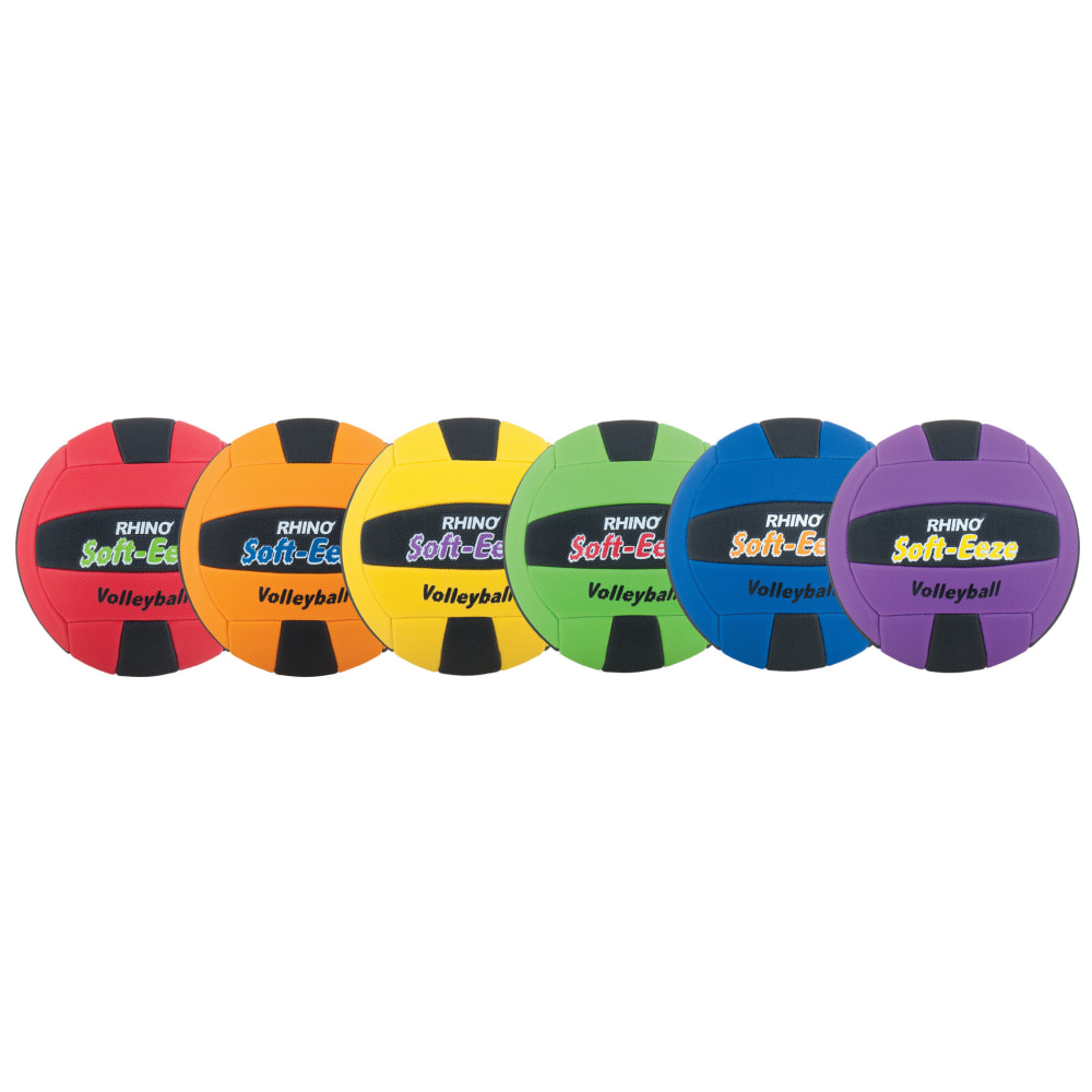 Champion Sports Rhino Softeeze Volleyball Set, 8in, Assorted Colors, Set Of 6 Volleyballs MPN:CHSRS2SET