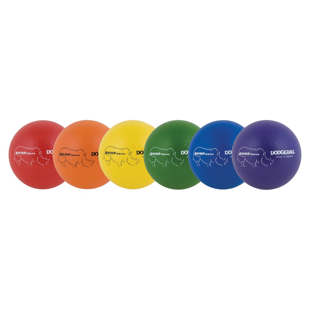 Champion Sports 6 Inch Rhino Skin Low Bounce Dodgeball Set - 6.30in - Low Density Foam - Dodgeball - Red, Orange, Yellow, Green, Blue, Purple - 6 / Set MPN:RXD6SET