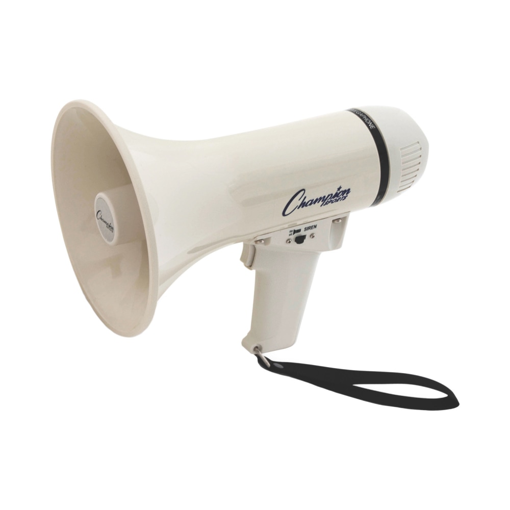 Champion Sports Megaphone, 10inH x 7inW x 7inD, White MPN:CHSMP4W