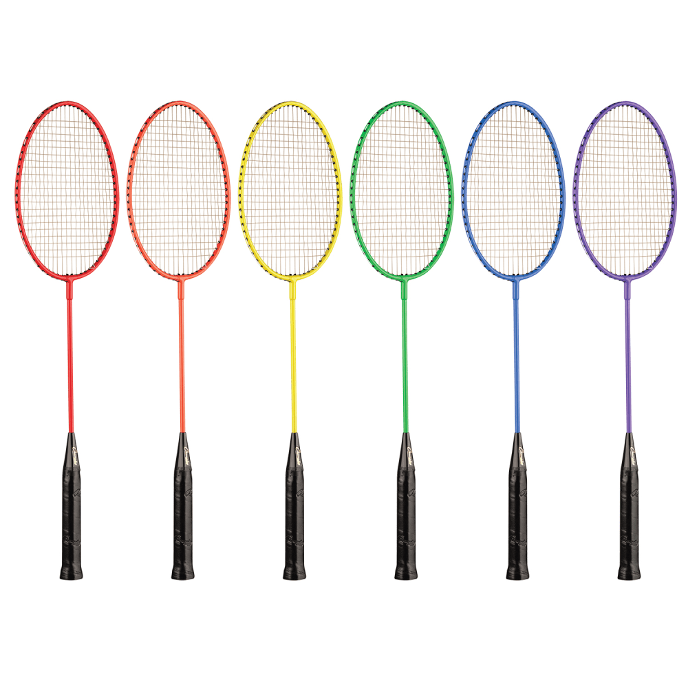 Champion Sports Badminton Racket Set, 26inH x 8inW x 1inD, Assorted Colors, Set Of 6 Rackets MPN:CHSBR20SET