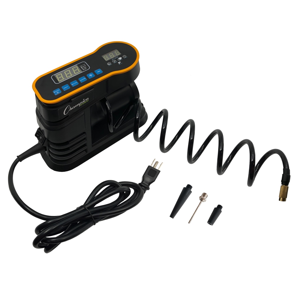 Champion Sports Smart Digital Inflator, 9inH x 6inW x 4inD, Black/Orange MPN:CHSDIGX
