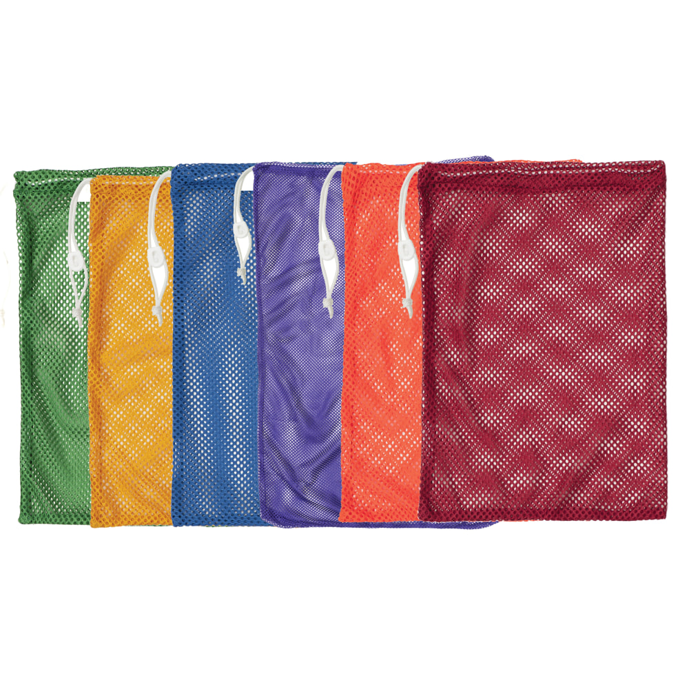 Champion Sports Mesh Equipment Bags, 18inH x 12inW, Assorted Colors, Pack Of 6 Bags MPN:CHSMB18SET