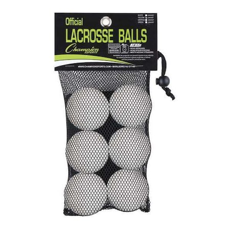 Official Lacrosse Ball Set, White, PK6 MPN:LBW6SET