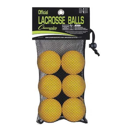 Official Lacrosse Ball Set, Yellow, PK6 MPN:LBY6SET