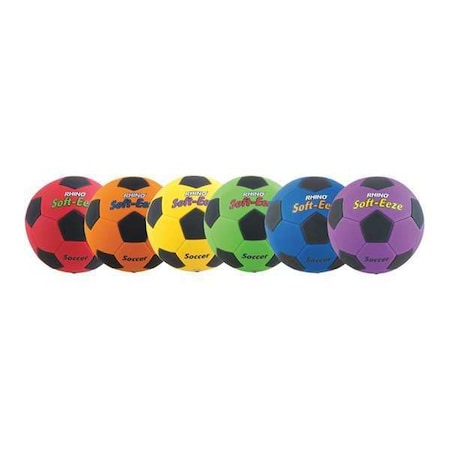 Softeeze Soccer Ball Set, Size 8, Multi Color, Assorted, PK6 MPN:RS3SET