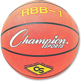 Champion Sports RBB1 Rubber Sports Ball For Basketball No. 7 Official Size Orange RBB1