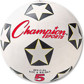 Champion Sports SRB5 Rubber Sports Ball For Soccer No. 5 White/Black SRB5
