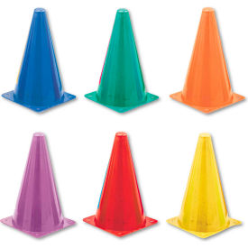 Champion Sports TC9SET Indoor/Outdoor Flexible Cone Set Vinyl Assorted Colors 6/Set TC9SET