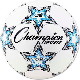 Champion Sports VIPER5 VIPER Soccer Ball Size 5 White VIPER5