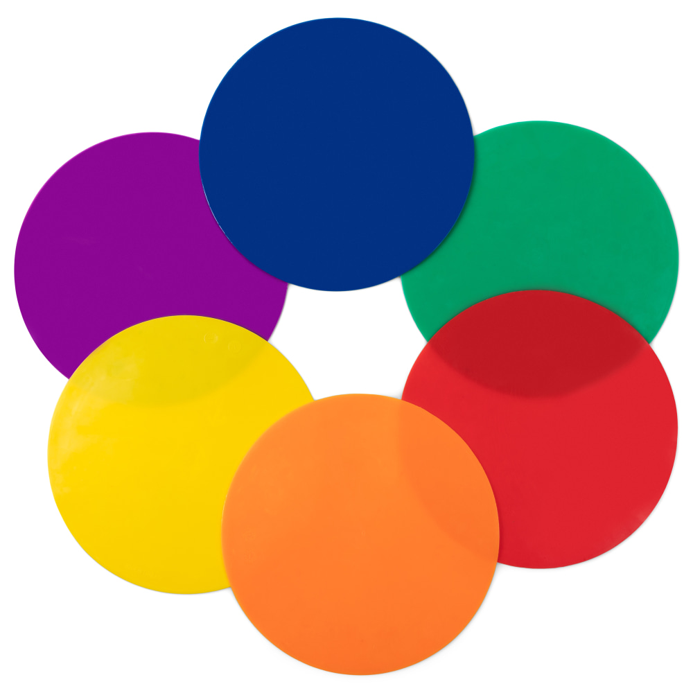 Champion Sports Round Poly Spot Markers, 10in, Assorted Colors, Pack Of 6 Markers MPN:CHSMSPSET