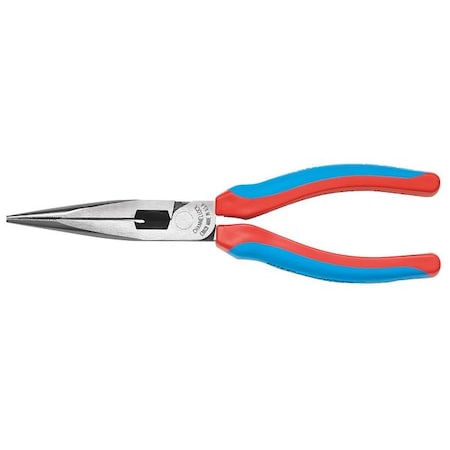 7 13/16 in XLT Long Nose Plier, Side Cutter Plastisol And Code Blue Grips Handle MPN:318CB