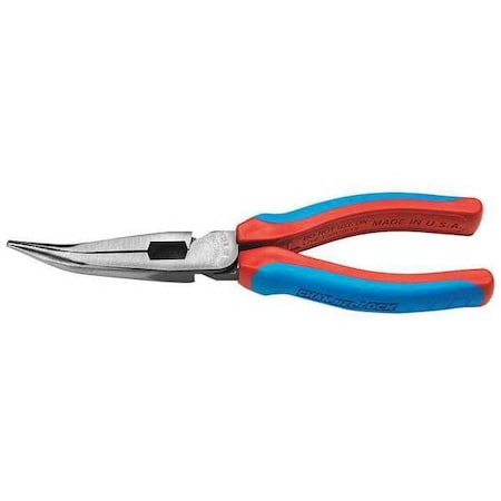 7 51/64 in Long Nose Plier, Side Cutter Plastisol And Code Blue Grips Handle MPN:388CB