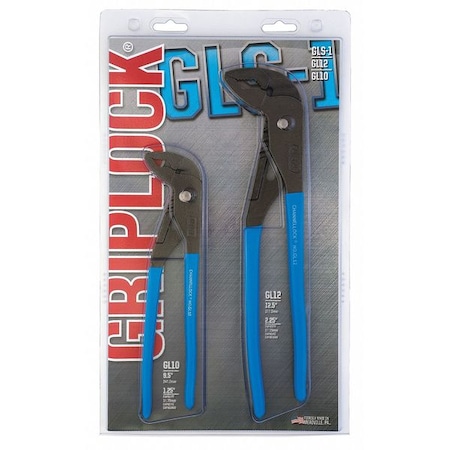 2 Piece Griplock Plastic Grip Tongue and Groove Plier Set Ergonomic Handle MPN:GLS-1