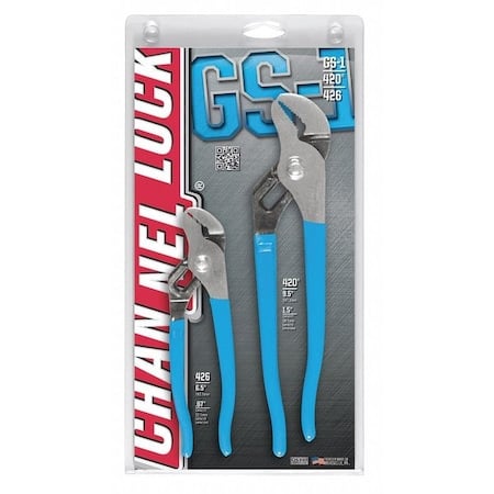 2 Piece Plastic Grip Tongue and Groove Plier Set Dipped Handle MPN:GS-1