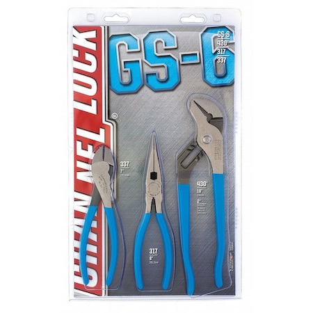 3 Piece Gift Sets Plastic Grip Plier Set Dipped Handle MPN:GS-6