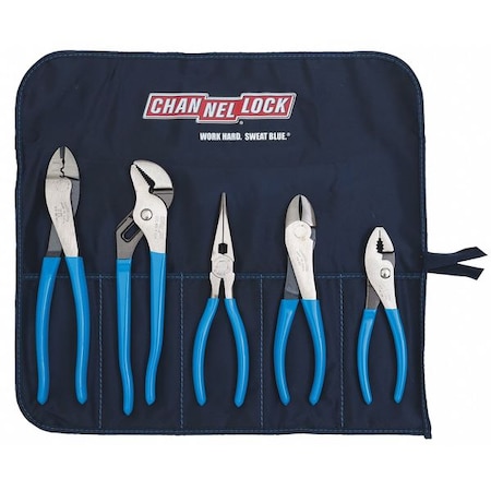 5 Piece Gift Sets Plastic Grip Plier Set Dipped Handle MPN:TOOL ROLL 1