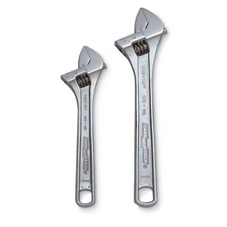 Adj. Wrench Set, Steel, Chrm, 6-1/4