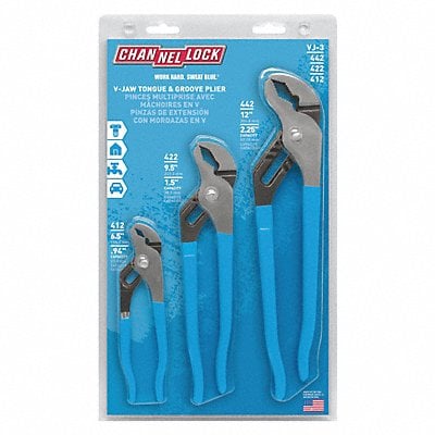 Tongue and Groove Plier Set Dipped 3Pcs. MPN:VJ-3