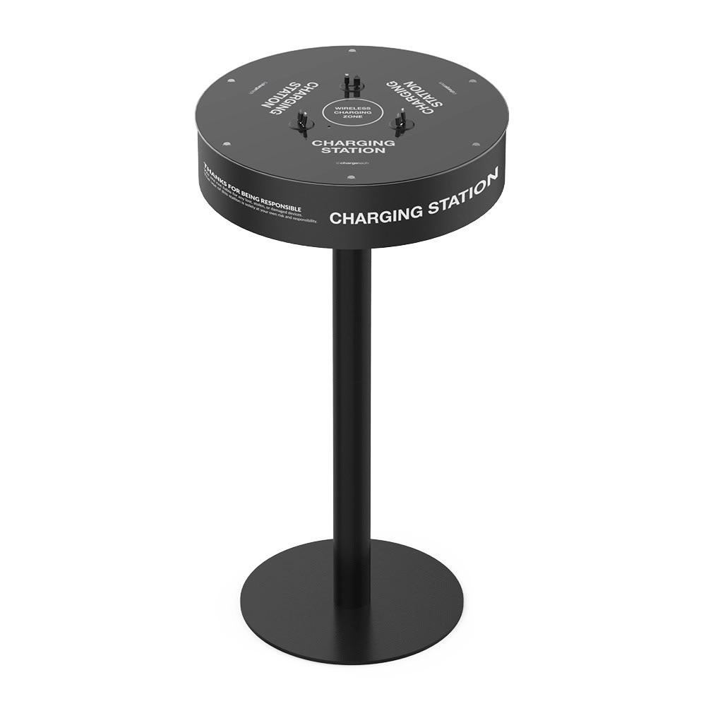 ChargeTech Free-Standing Phone Charging Table, Black MPN:CT-300055