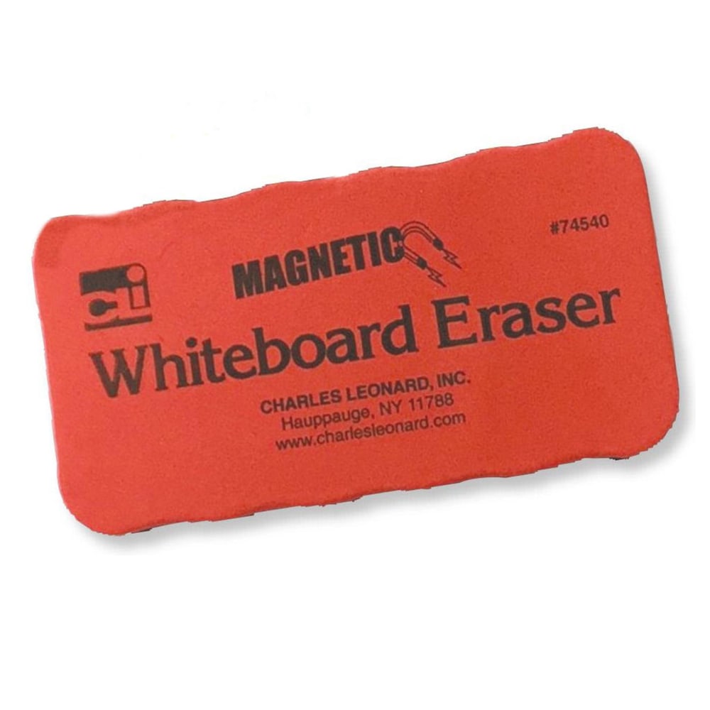 Charles Leonard Magnetic Whiteboard Erasers, Red/Black, Pack Of 12 Erasers MPN:CHL74540