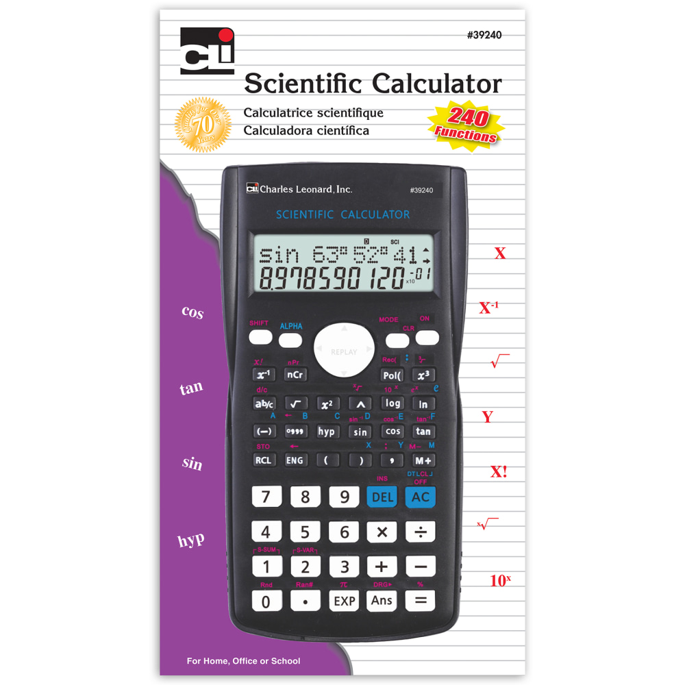 Charles Leonard CHL39240 12-Digit Scientific Calculator MPN:CHL39240