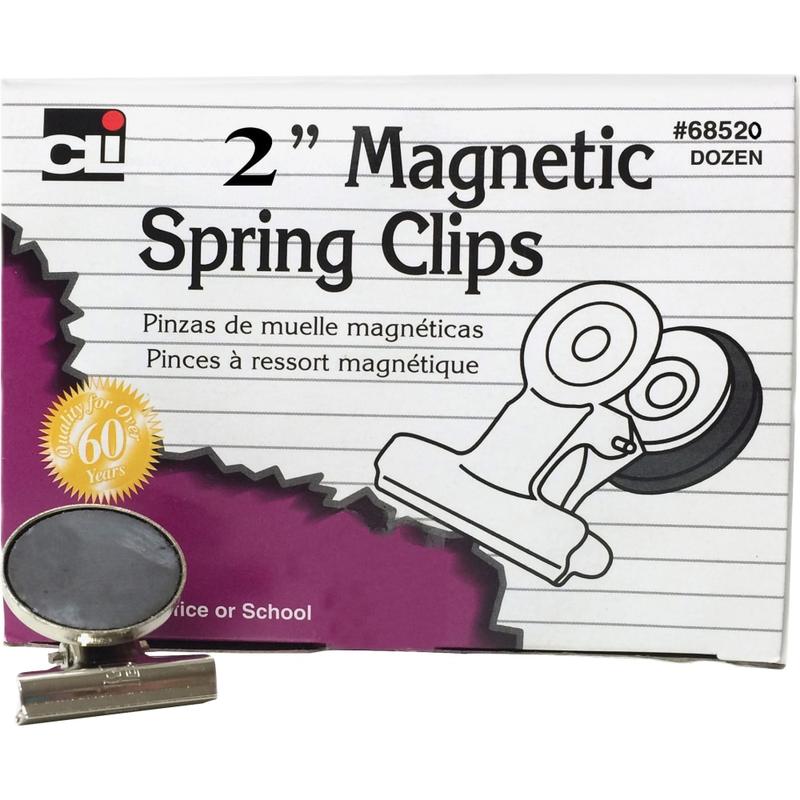 CLI Magnetic Spring Clips - 2in Length - 12 / Box (Min Order Qty 6) MPN:68520