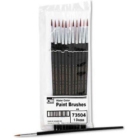 Charles Leonard 73504 Artist Brush Size 4 Camel Hair Round 12/Pack 73504