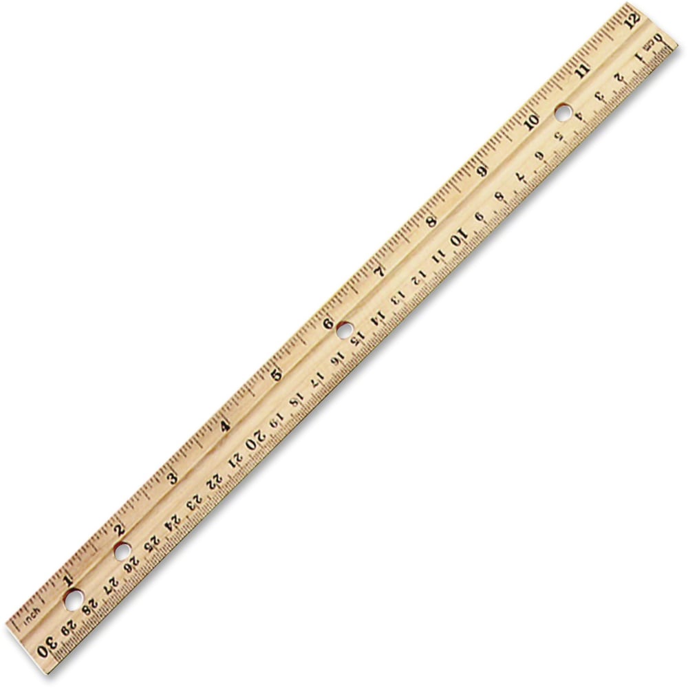 Charles Leonard 12in Double-Beveled Wood Rulers, Box Of 36 (Min Order Qty 3) MPN:77120