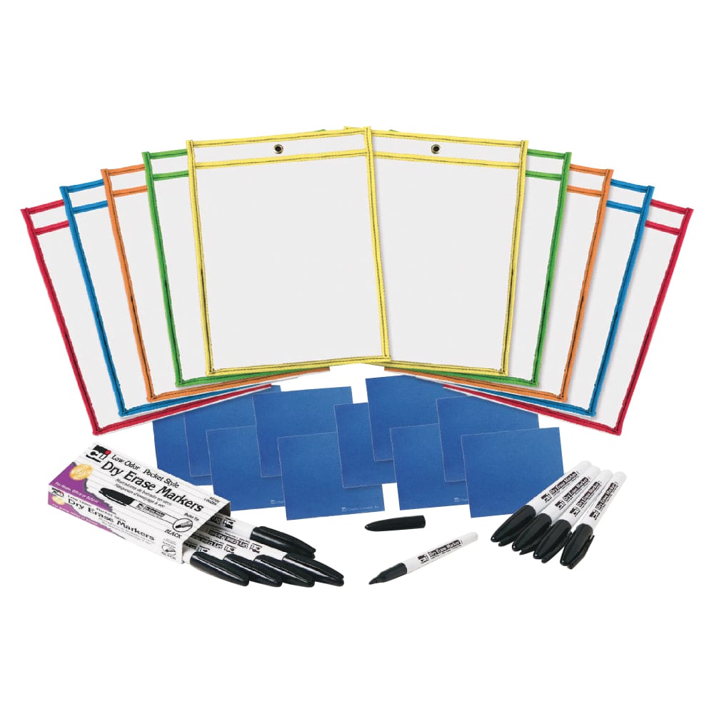 CLI Dry-Erase Pocket Class Pack, White, Pack Of 12 MPN:29130