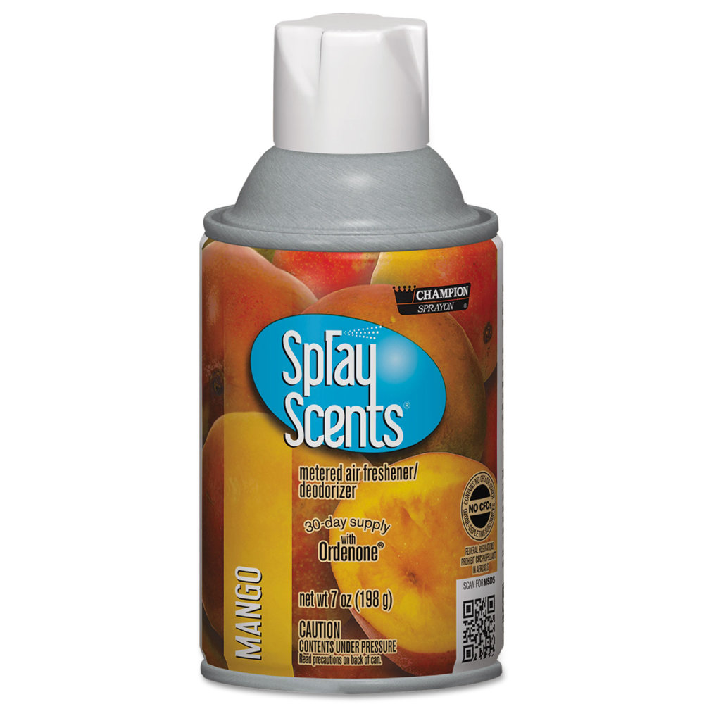Chase Products Champion Sprayon SPRAYScents Metered Air Freshener Refill, Mango, 7 oz Aerosol Spray, 12/Carton MPN:5192