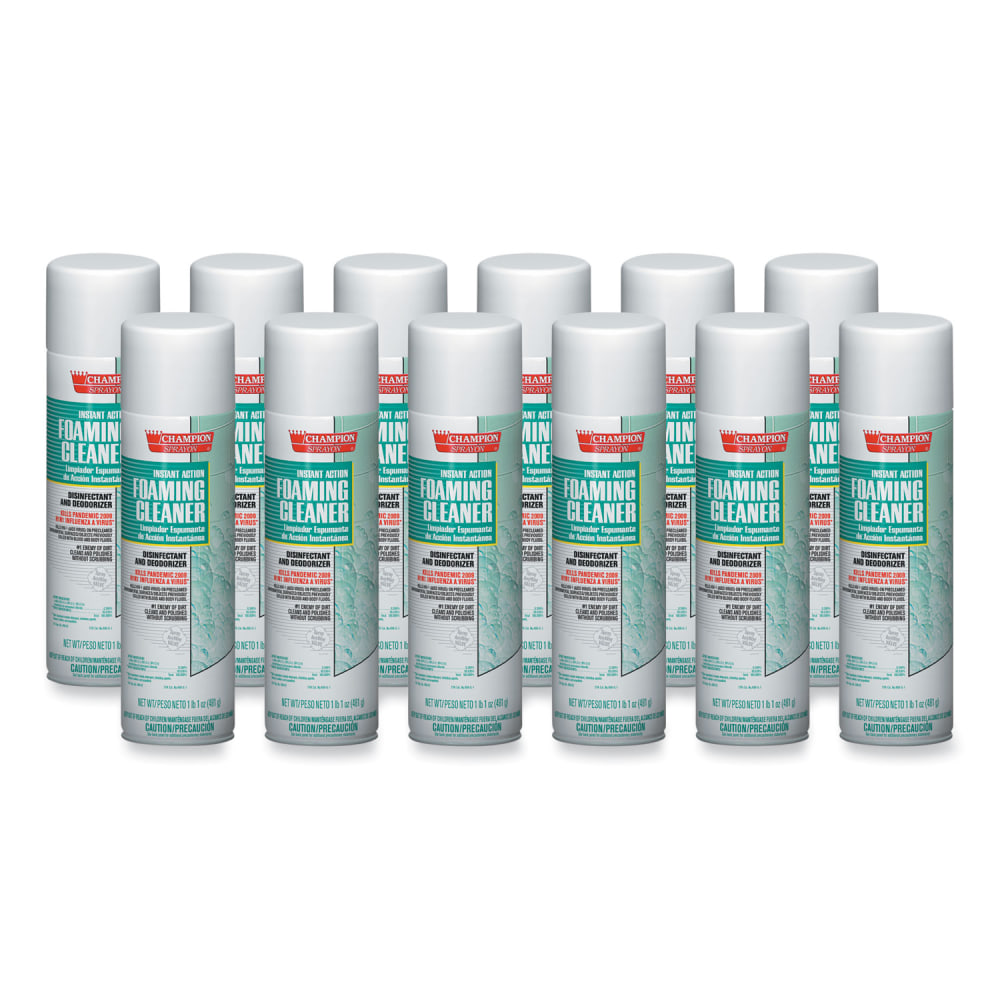 Chase Products Champion Sprayon Instant Action Foaming Cleaner/Disinfectant, 17 oz, Aerosol Spray, 12/Carton MPN:CHA 5196