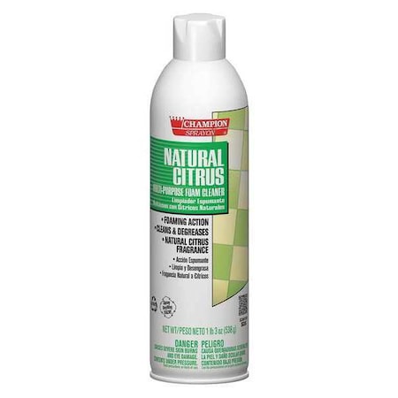 Aerosol Foam Cleaner Citrus, 19oz, PK12, Aerosol, Citrus, 12 PK MPN:438-5154