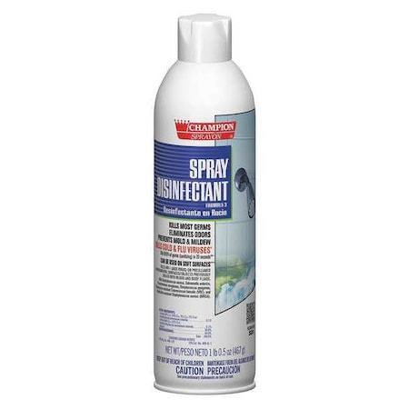 Aerosol Quat Disinfectant, 16.5oz., PK12, 16.5 oz. Aerosol Can, 12 PK MPN:5157