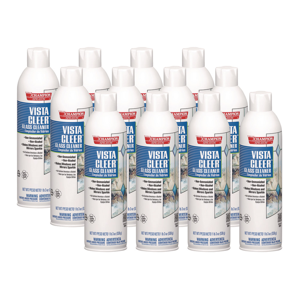 Chase Products Vista CleerAmmonia-free, Clean Scent, 20 oz Aerosol Spray, 12/Carton MPN:CHA 5155