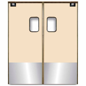 Chase Doors Medium Duty Service Door Double Panel Beige 4' x 7' with Kickplate 4884SC 4884SCDBG