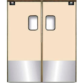 Chase Doors Medium Duty Service Door Double Panel Beige 4' x 8' with Kickplate 4896SC 4896SCDBG