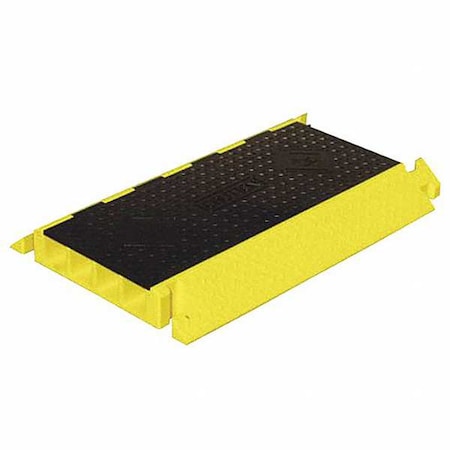 Cable Protector, 4 in H, 3 ft L, 24 in W, 4 Channel, Polyurethane, Black, Yellow MPN:BB4-300GM-B/Y