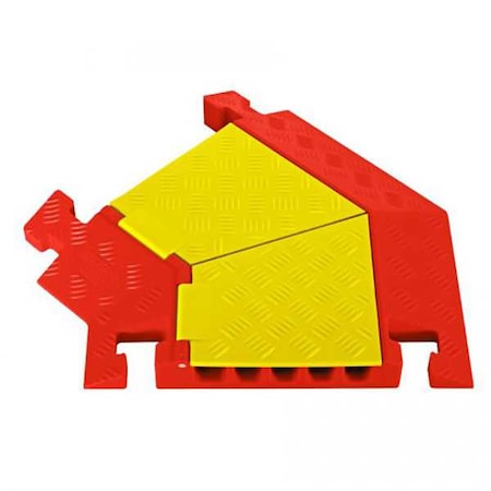 Cable Protector 45 Deg Left Turn, 2-3/8 in H, 2 ft L, 22-3/8 in W, 5 Channel, Polyurethane MPN:CPT5X125-L-Y/O
