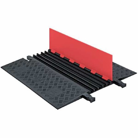 Cable Protector, 1-1/4 in H, 39-7/8 in L, 33-3/8 in W, 5 Channel, Polyurethane, Black, Orange MPN:GD5X75-O/B