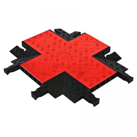 Cable Protector Intersection, 1-7/8 in H, 28-1/2 in L, 28-1/4 in W, 5 Channel, Polyurethane MPN:GDCR5X125-O/B